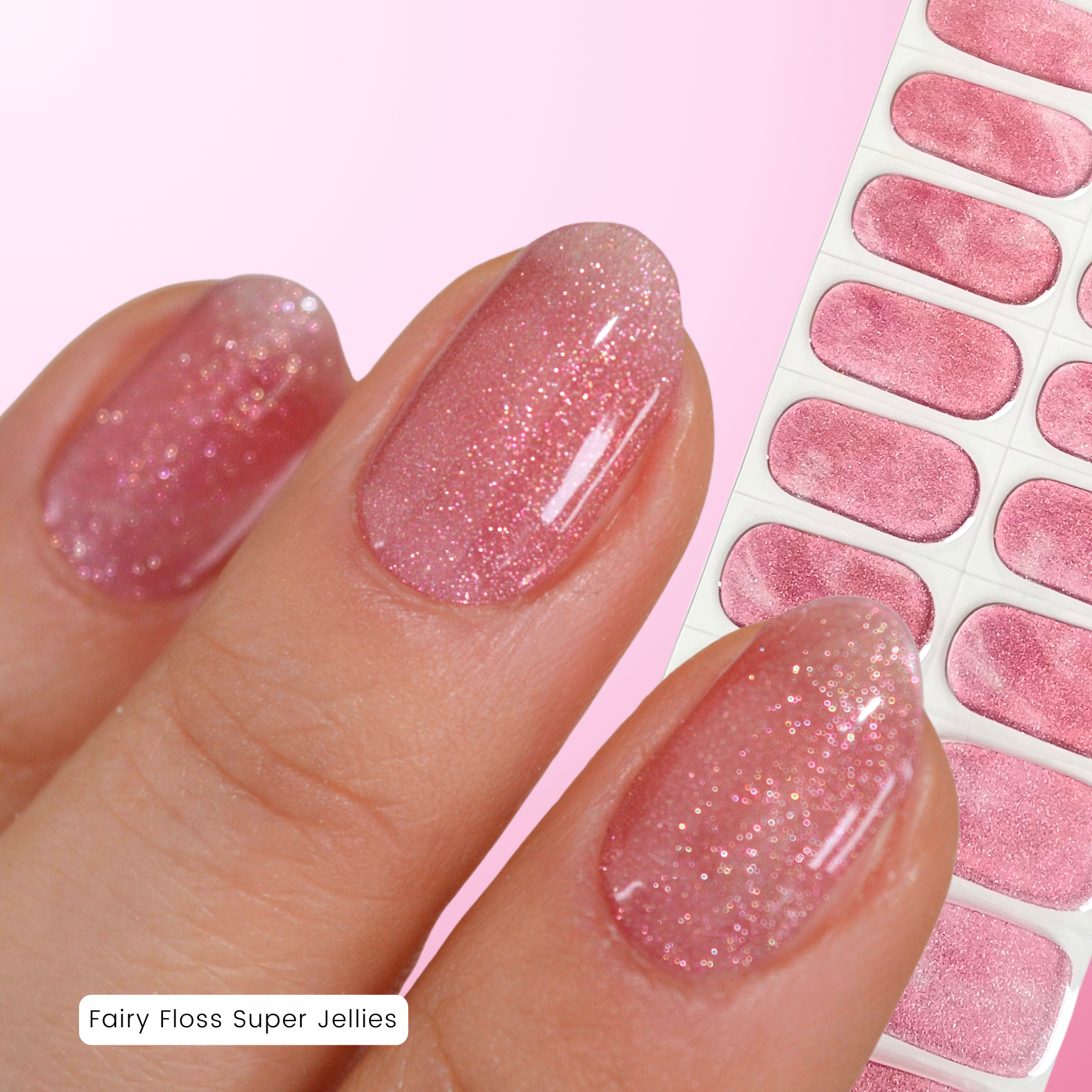 Fairy Floss | Super Jellies DIY Hard Semi Cured Gel Nail Wraps