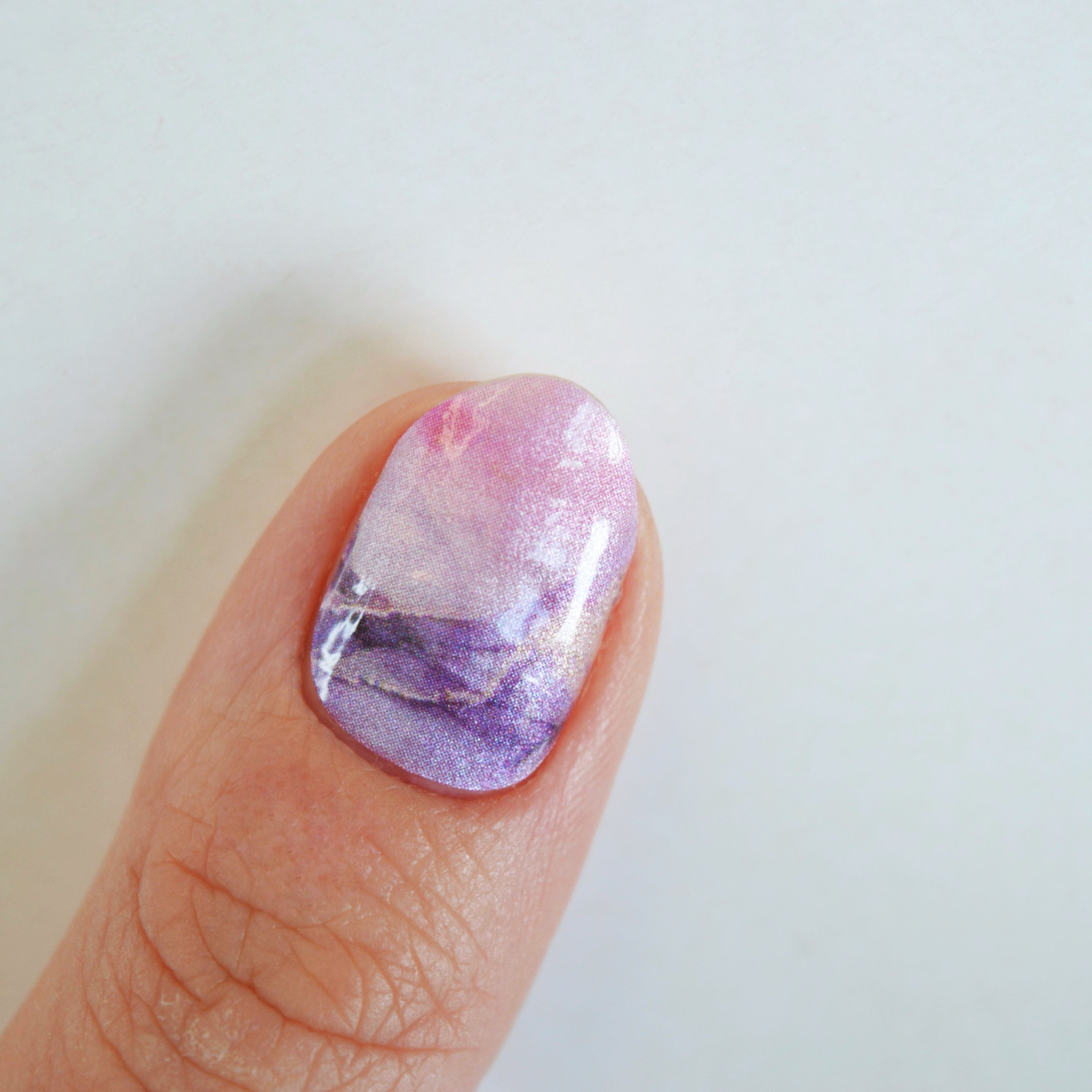 Inky | Purple Marble Nail Polish Wraps