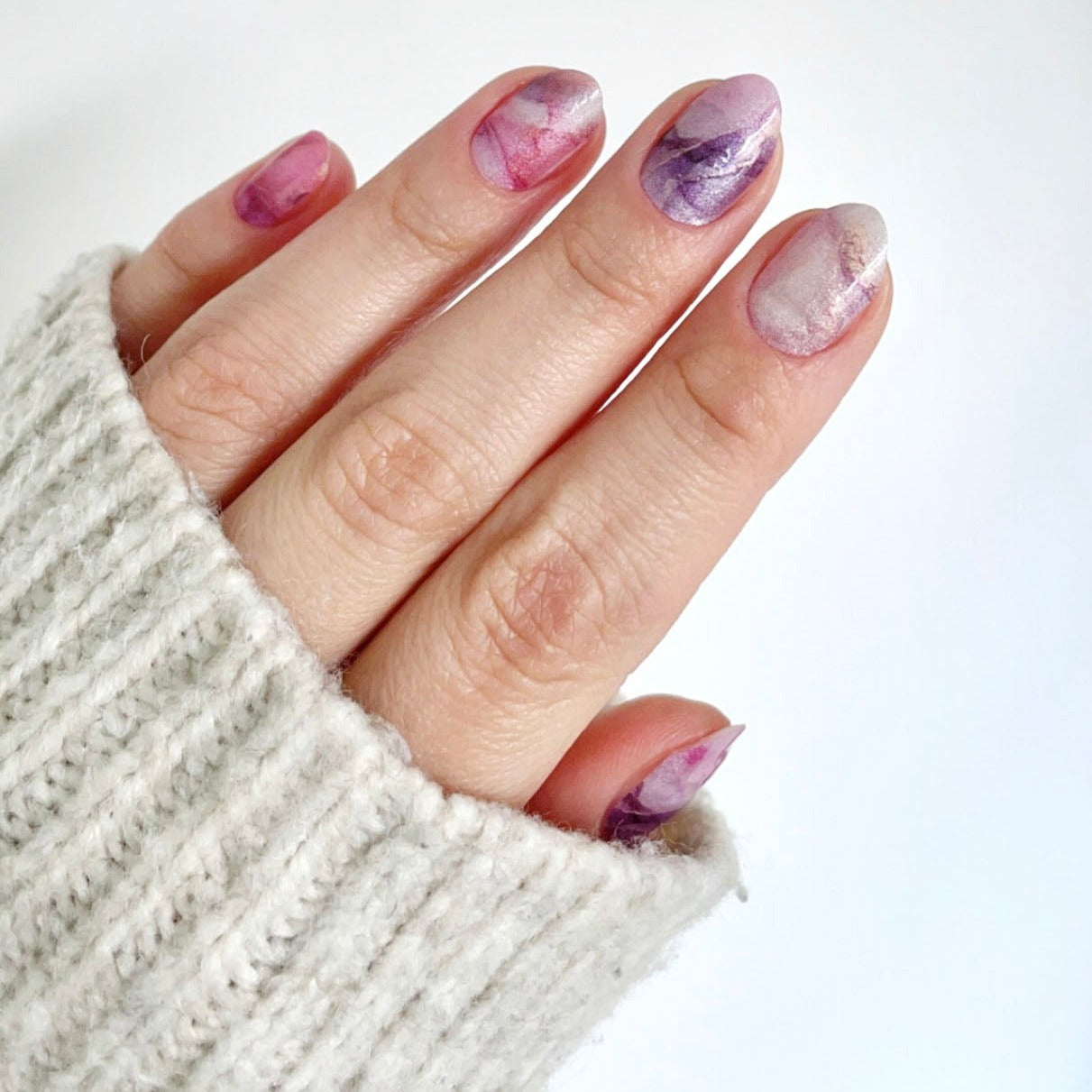 Inky | Purple Marble Nail Polish Wraps