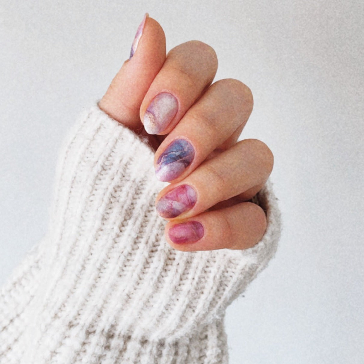 Inky | Purple Marble Nail Polish Wraps