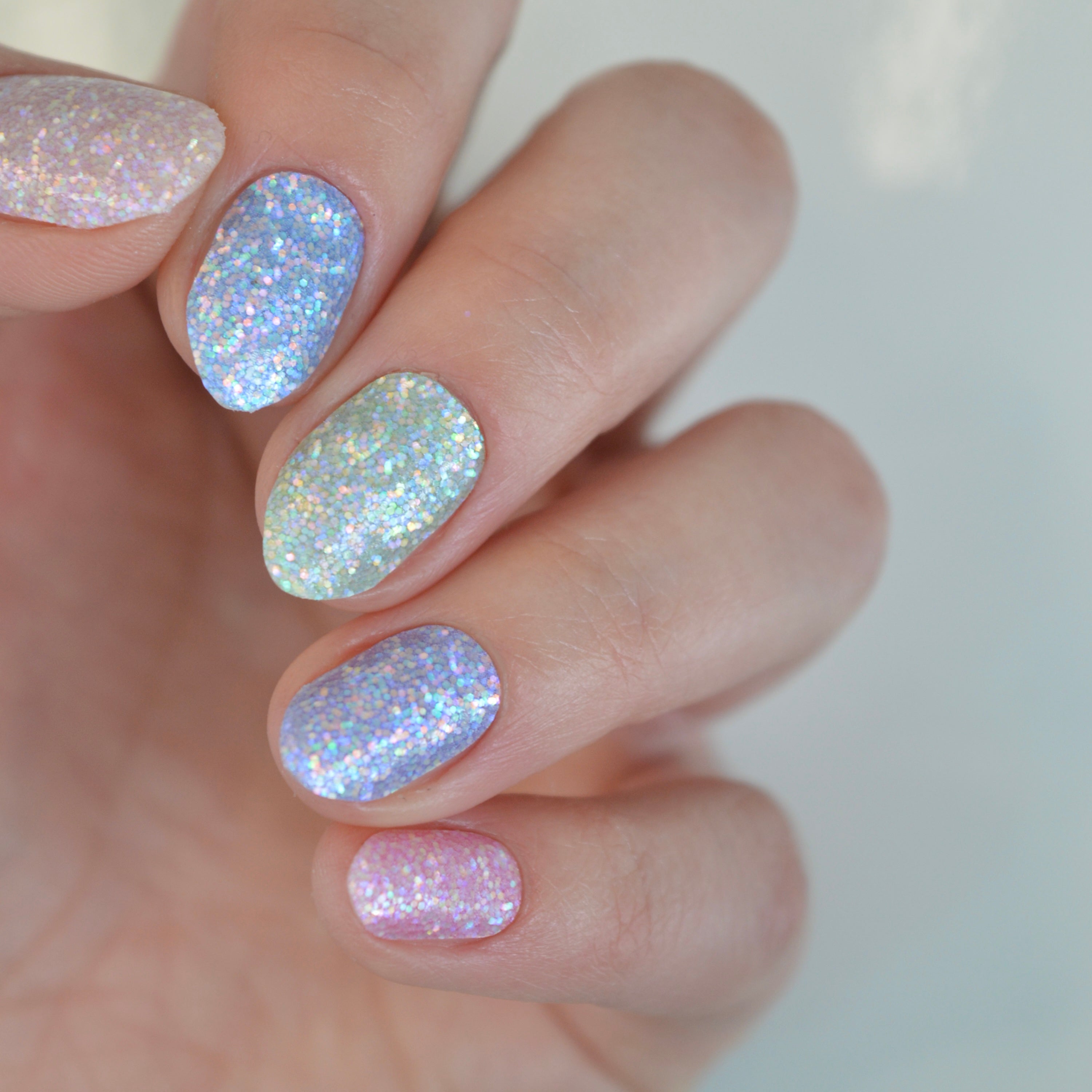 Jessica | Multi Rainbow Glitter Nail Polish Wraps