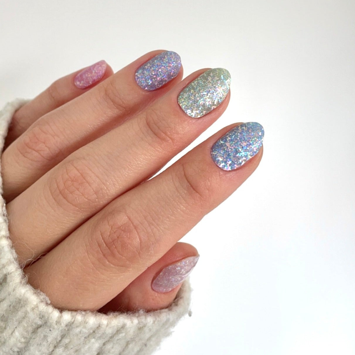 Jessica | Multi Rainbow Glitter Nail Polish Wraps