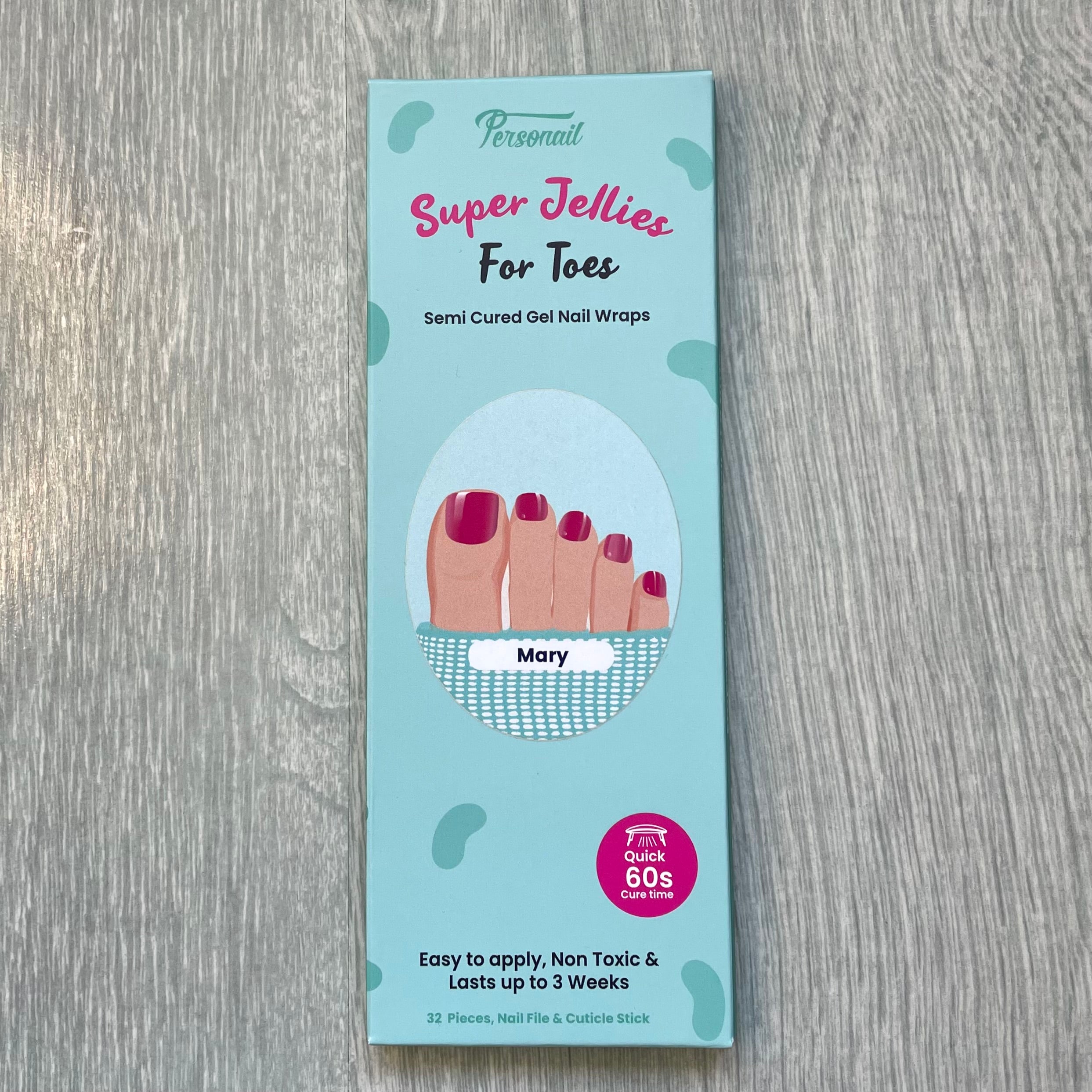 (Pedi/Toes) Mary Semi Cured Gel Nail Wraps