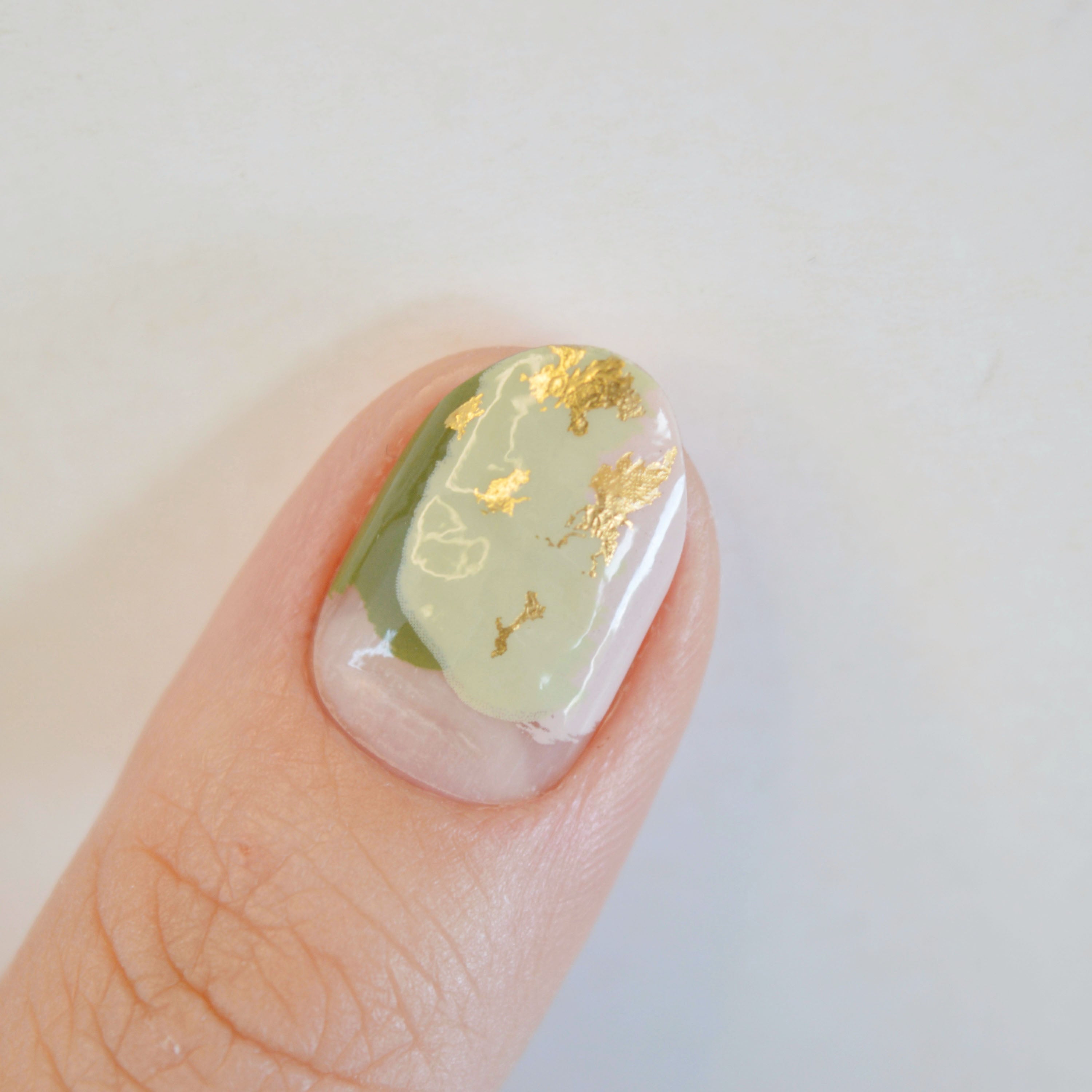 Olive | Green with Glitter Nail Polish Wraps