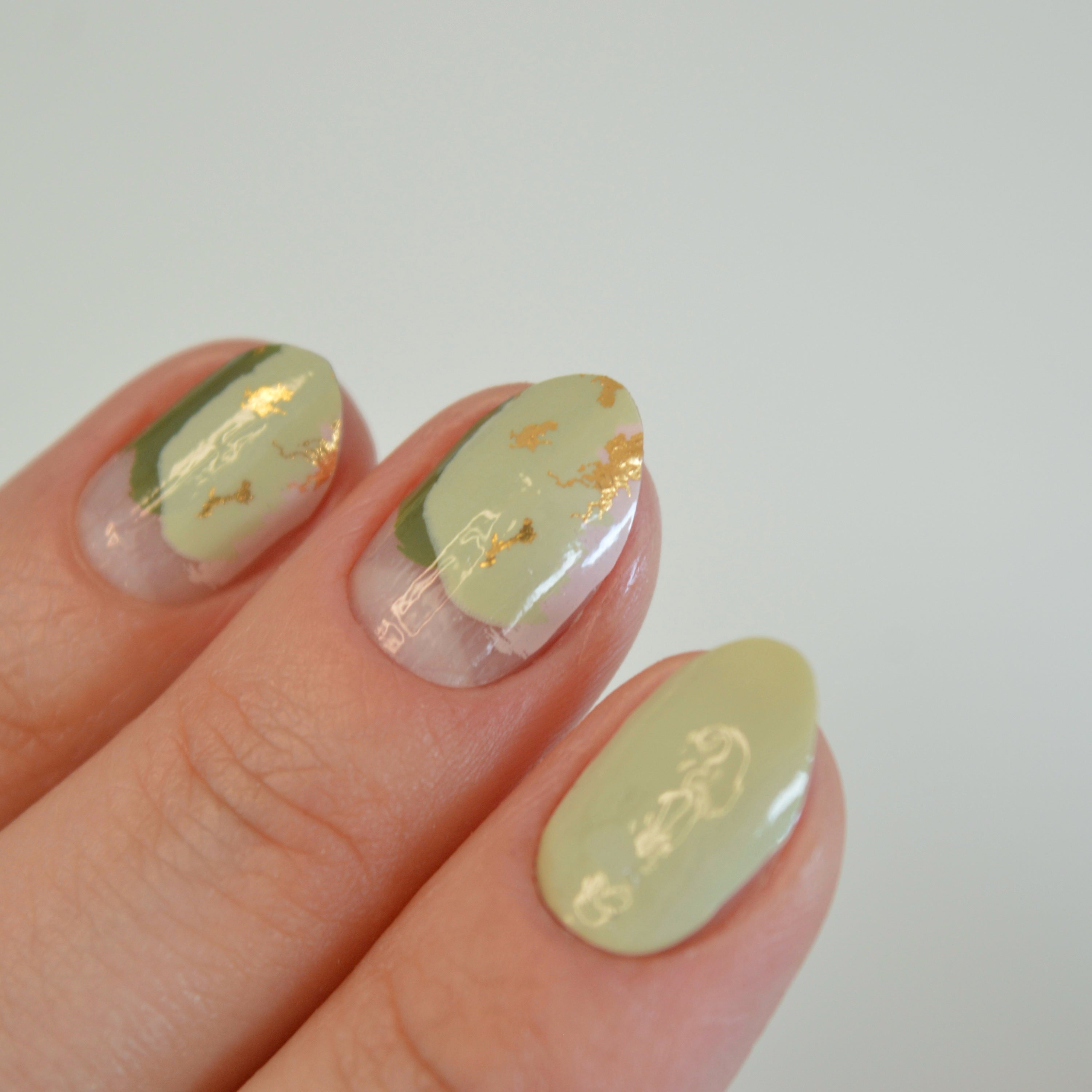 Olive | Green with Glitter Nail Polish Wraps