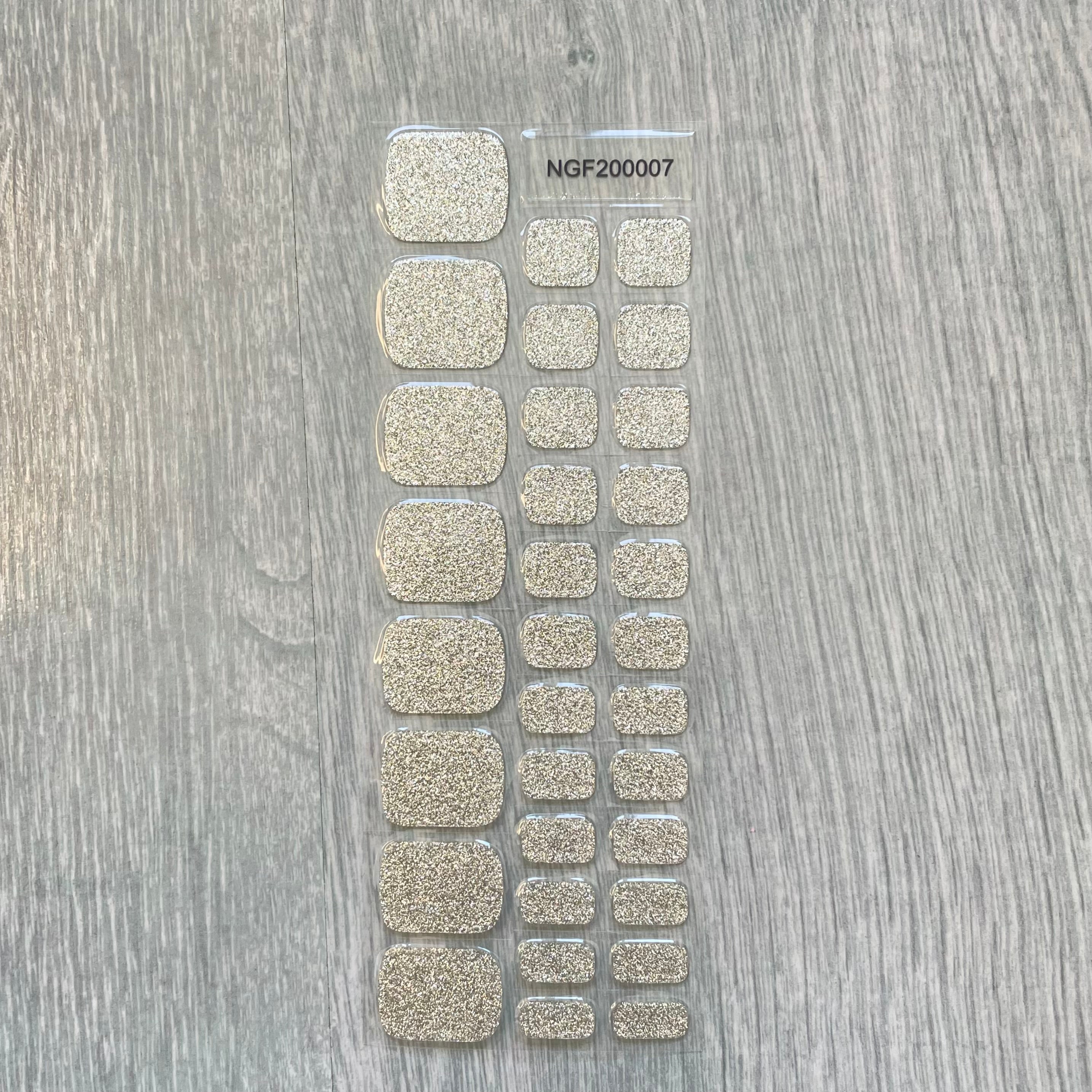 (Pedi/Toes) Palladium Semi Cured Gel Nail Wraps