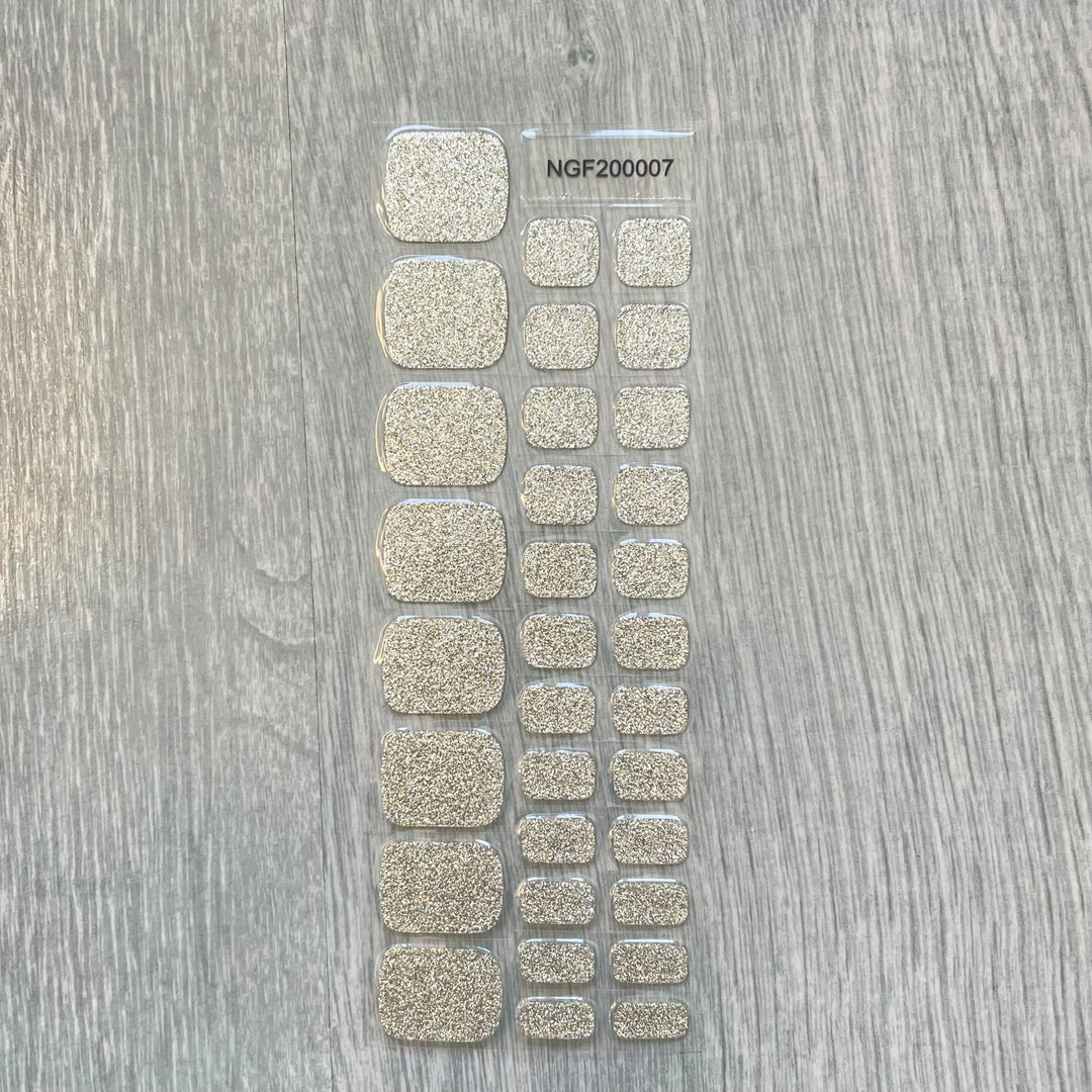 (Pedi/Toes) Palladium Semi Cured Gel Nail Wraps