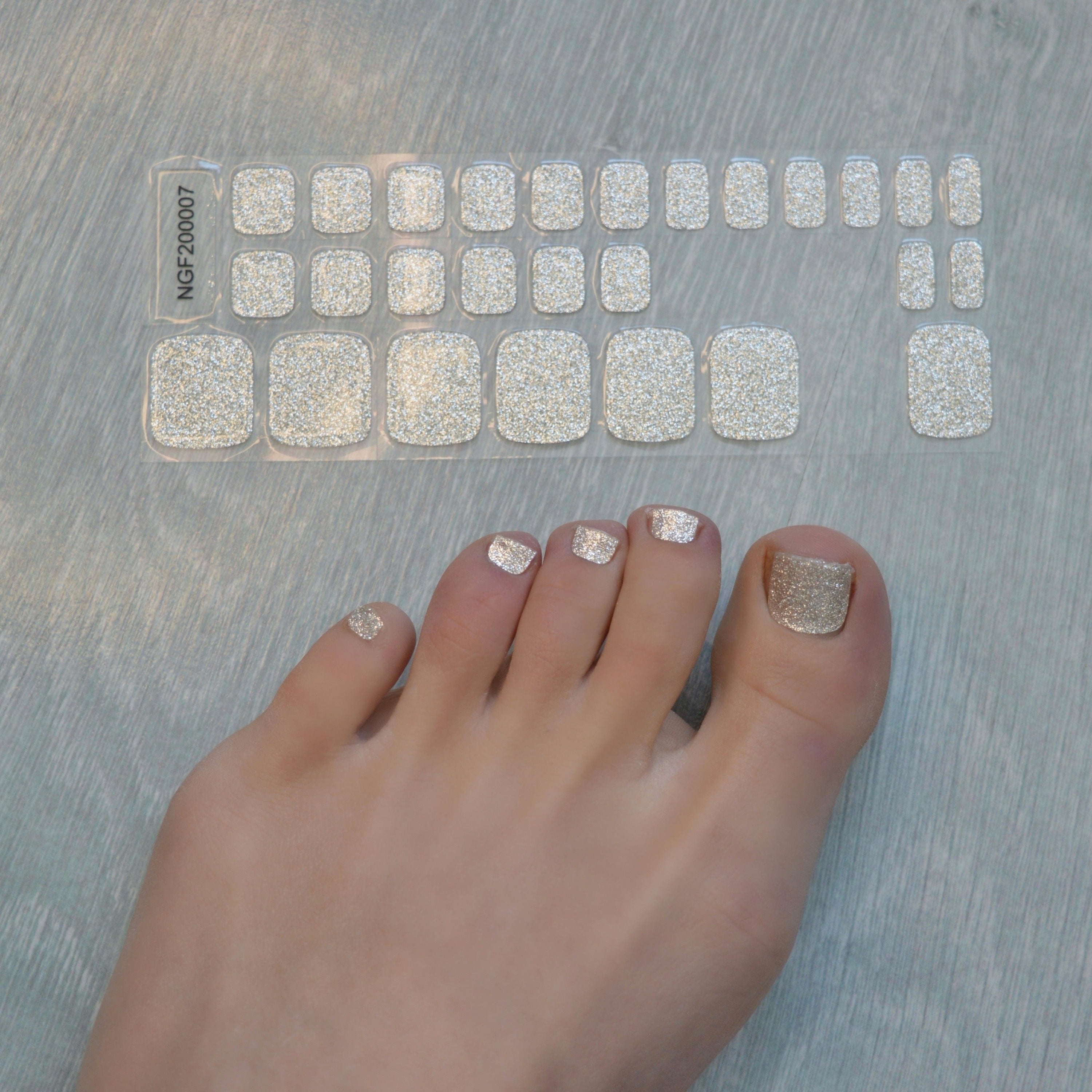 (Pedi/Toes) Palladium Semi Cured Gel Nail Wraps