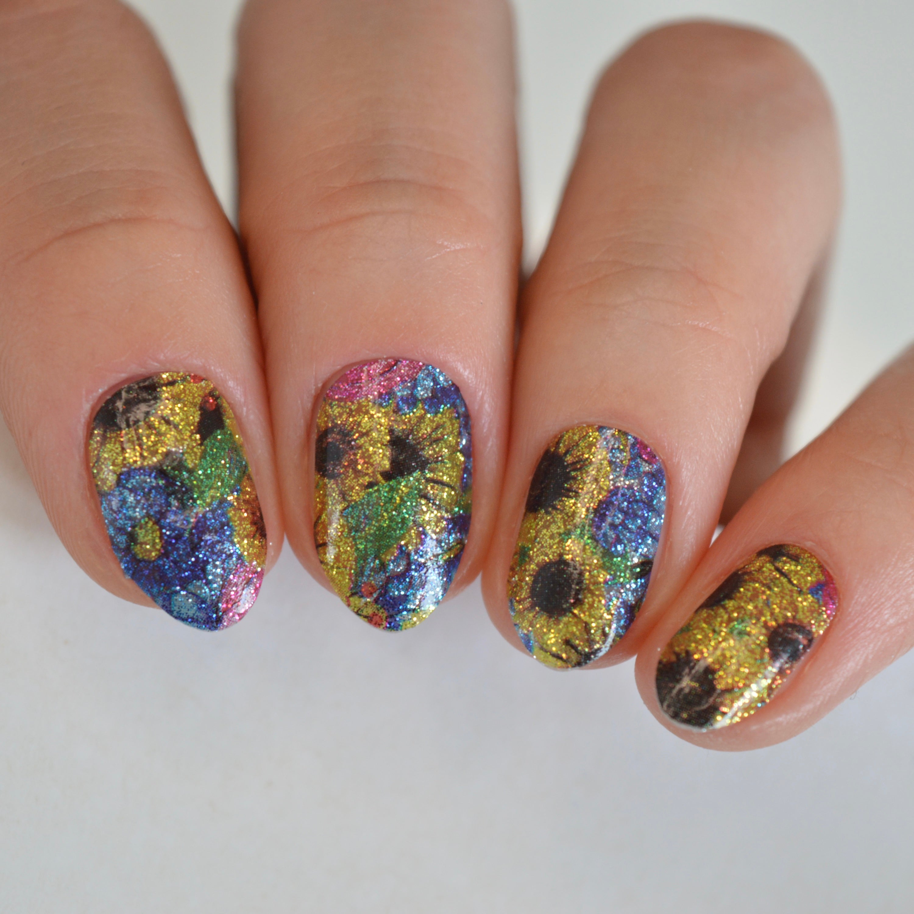 Sunflower Field | Glitter Nail Polish Wrap