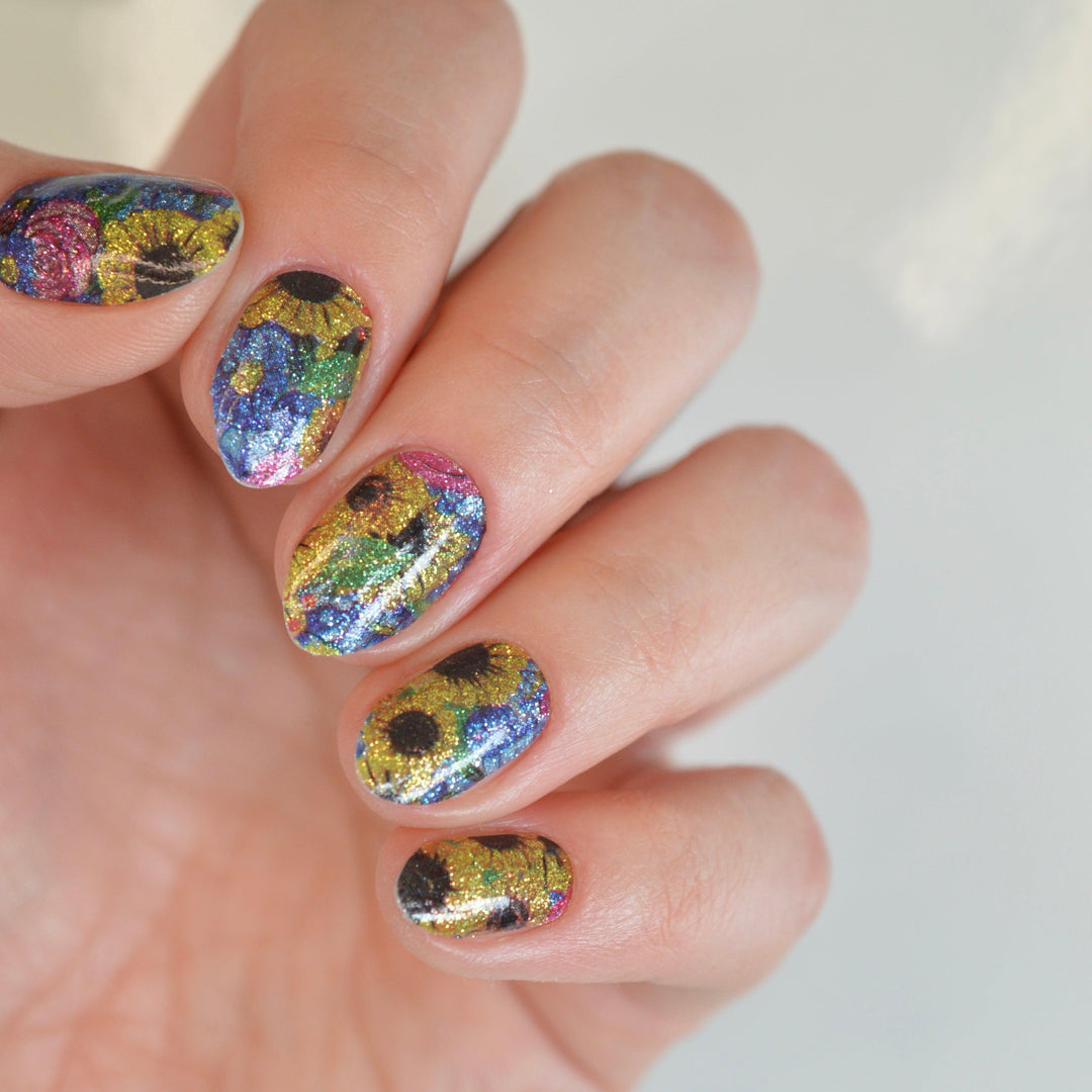 Sunflower Field | Glitter Nail Polish Wrap