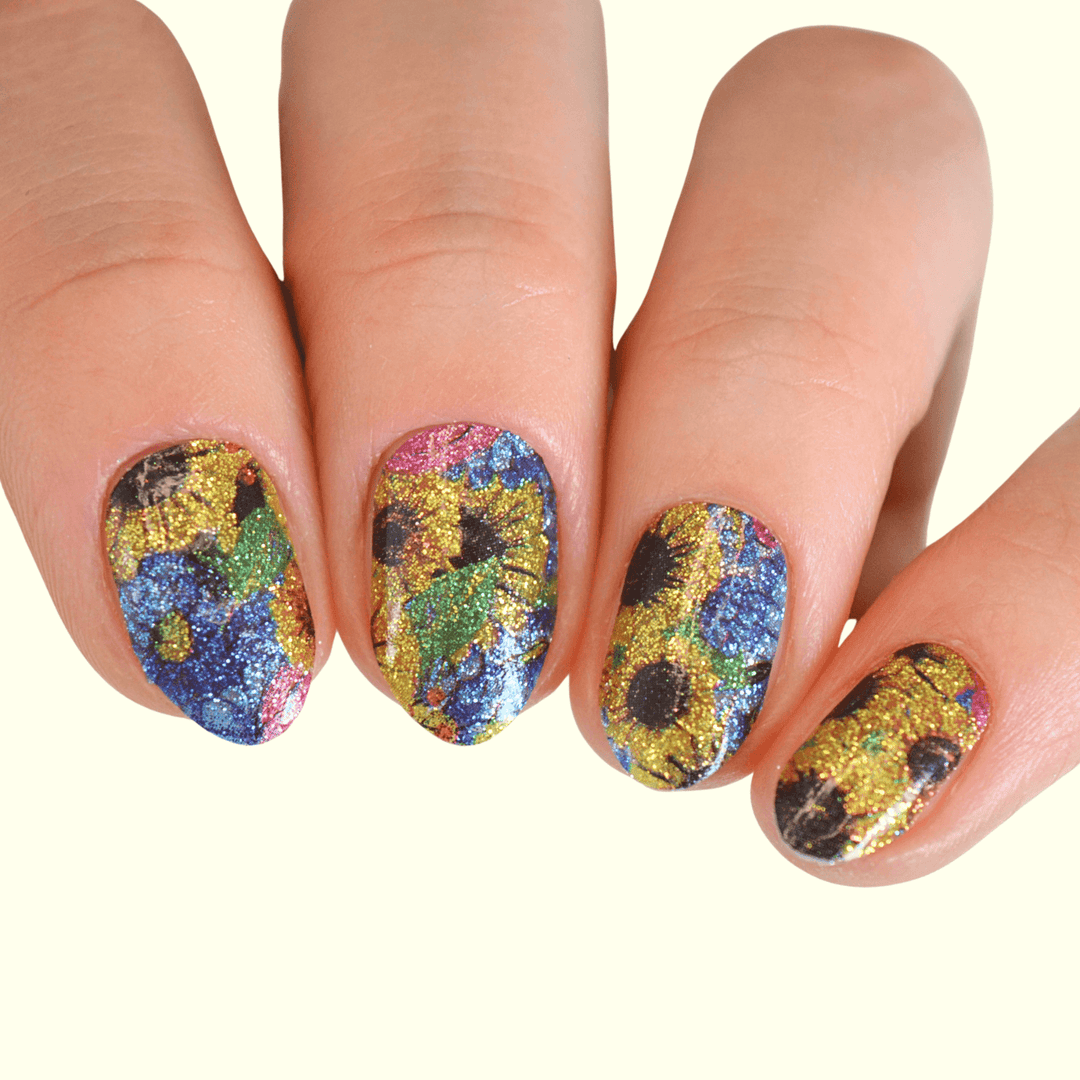 Sunflower Field | Glitter Nail Polish Wrap