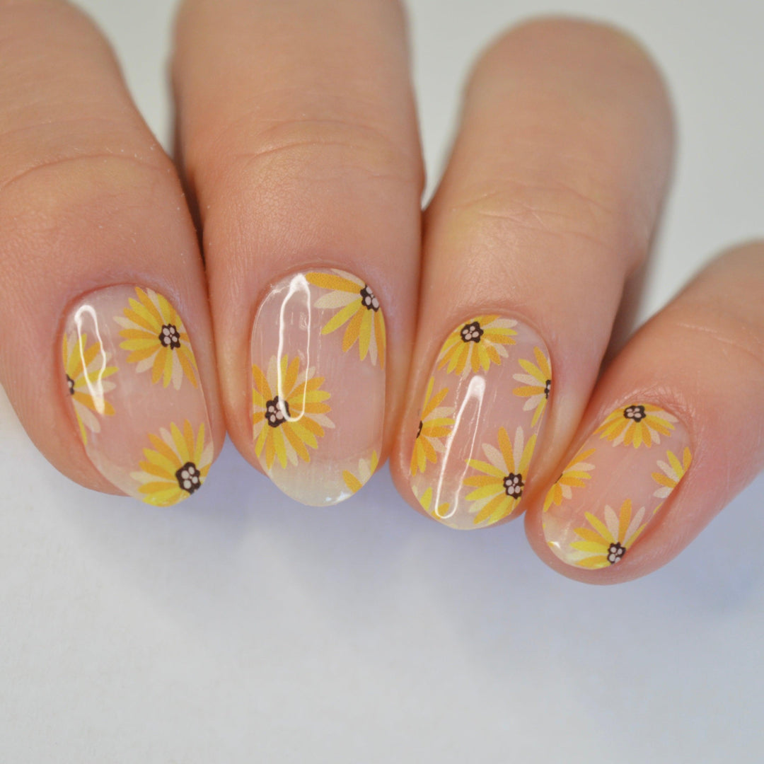 Sunshine | Sunflower Super Jellies DIY Hard Semi Cured Gel Nail Wraps